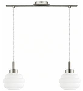BRILAGI - LED luster na lanku RETRO GLASS 2xE27/60W/230V matný chróm/biela