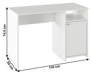 KONDELA PC stôl, biela, DEDE