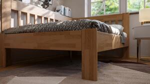 Rohová posteľ APOLONIE ľavá, dub/svetlý orech, 140x200 cm