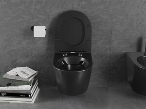 Mexen Lena, závesná WC misa 48x36 cm, Rimless, čierna matná, 3322XX85
