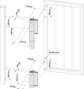 LOCINOX ® Záves s hydraulickým samozatváračom, 180°, RAL 9005