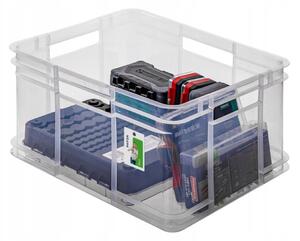 Keeeper Úložný box pre domácnosť aj dielňu, BRUNO XL, 28L, 43 x 35 x 24 cm, transparentný
