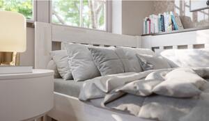 Rohová posteľ APOLONIE pravá, buk/biela, 140x200 cm