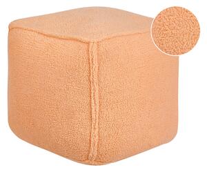 Puf oranžový polyester 40 x 40 x 40 cm štvorcový tvar bez vzoru jednofarebná taburetka podnožka moderný štýl obývačka spálňa