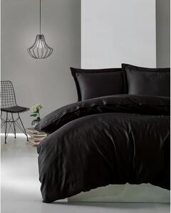 Čierne obliečky z bavlneného saténu Cotton Box Elegant, 200 x 200 cm