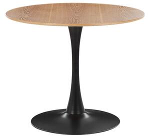 Okrúhly jedálenský stôl Berylle (svetlé drevo + čierna) (pre 4 osoby). Vlastná spoľahlivá doprava až k Vám domov. 1078127