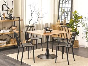 Jedálenský stôl Berylle (svetlé drevo + čierna) (pre 4 osoby). Vlastná spoľahlivá doprava až k Vám domov. 1078130