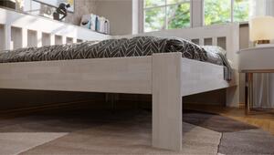 Rohová posteľ APOLONIE ľavá, buk/biela, 180x200 cm