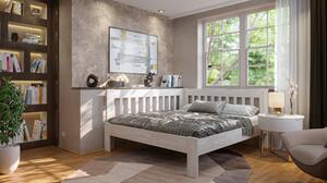 Rohová posteľ APOLONIE ľavá, buk/biela, 160x200 cm