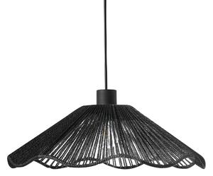 Závesná lampa čierna papierové tienidlo kovová základňa ručná výroba boho rustikálny štýl kuchyňa jedáleň