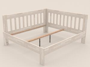Rohová posteľ APOLONIE ľavá, buk/biela, 160x200 cm