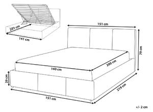 Manželská posteľ 140 cm Belize (tmavosivá) (s roštom) (s úl. priestorom). Vlastná spoľahlivá doprava až k Vám domov. 1078176