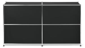 Odkladacia skrinka »CN3« so štyrmi výklopnými doskami, čierna