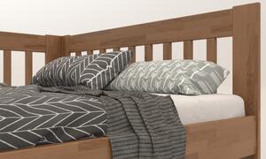 Rohová posteľ APOLONIE ľavá, dub/svetlý orech, 160x200 cm