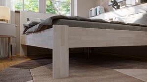 Rohová posteľ APOLONIE pravá, buk/biela, 180x200 cm