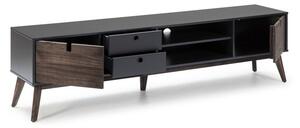 Antracitovosivý TV stolík s nohami z borovicového dreva Marckeric Kiara