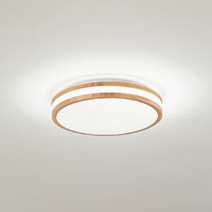 Stropné LED svetlo Lindby Emiva, Ø 40 cm, svetlé drevo,, Svetlé drevo, Obývacia izba / jedáleň, Drevo, Moderný, Závesné svietidlo