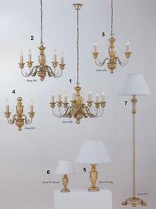 Stojaca lampa Ideal lux DORA 020877 - starožitná zlatá