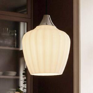 PR Home Závesné svietidlo Amalfi, opálovo biele, Ø 25 cm, sklo, zástrčka, Biela / opálová, Obývacia izba / jedáleň, Sklo, Škandinávsky, Závesné svietidlo