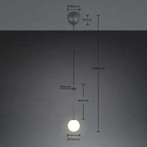Trio Lighting Závesné svietidlo Firano, antracitová, Ø 12 cm, kovová, Čierna, Obývacia izba / jedáleň, kov, Moderný, Závesné svietidlo