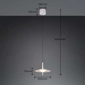 Trio Lighting LED závesné svietidlo Amalo, matná biela, Ø 30 cm, kov,, Biela / opálová, Obývacia izba / jedáleň, kov, Moderný, Závesné svietidlo
