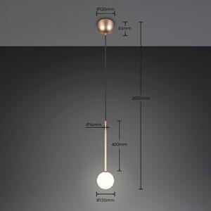 Trio Lighting Závesné svietidlo Firano, zlatá, Ø 12 cm, kov, Mosadz / zlato, Obývacia izba / jedáleň, kov, Moderný, Závesné svietidlo