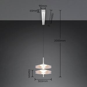 Trio Lighting LED závesné svietidlo Amalo, matná biela, dĺžka 146 cm, 4-pl., Biela / opálová, Obývacia izba / jedáleň, kov, Moderný, Závesné svietidlo