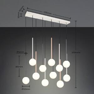Trio Lighting Závesné svietidlo Firano, farebné, dĺžka 129 cm, kovová, 11-pl., Viacfarebné, Obývacia izba / jedáleň, kov, Moderný, Závesné svietidlo