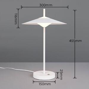 Trio Lighting Stolová LED lampa Amalo, matná biela, výška 46 cm, kov,, Biela / opálová, Obývacia izba / jedáleň, kov, Moderný, Stojacie svietidlo