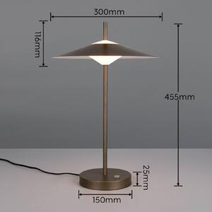 Trio Lighting Stolová LED lampa Amalo v platinovej farbe, výška 46 cm, kov,, Hliník / sivá / zinok, Obývacia izba / jedáleň, kov, Moderný, Stojacie svietidlo