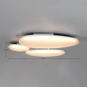 Trio Lighting Stropné LED svetlo Ozera, dĺžka 95 cm, biele, plastové, 3-pl., Biela / opálová, Obývacia izba / jedáleň, Plast, Moderný, Stropné svetlo