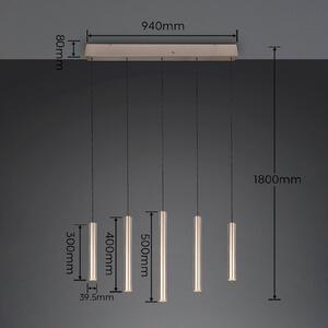 Trio Lighting LED závesné svietidlo Arimato, dĺžka 94 cm, krémovo sfarbený kov,, Krémová / jantárovo žltá, Obývacia izba / jedáleň, kov, Moderný, Závesné svietidlo