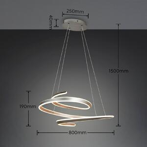 Trio Lighting LED závesné svietidlo Arlington, matný nikl, dĺžka 80 cm, kov,, Hliník / sivá / zinok, Obývacia izba / jedáleň, kov, Moderný, Závesné svietidlo