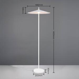 Trio Lighting LED stojacia lampa Amalo, matná biela, výška 145 cm, kov,, Biela / opálová, Obývacia izba / jedáleň, kov, Moderný, Stojaca lampa