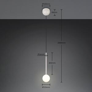 Trio Lighting Závesné svietidlo Firano, sivá, Ø 12 cm, kov, Hliník / sivá / zinok, Obývacia izba / jedáleň, kov, Moderný, Závesné svietidlo