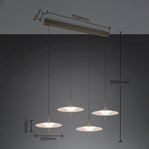 Trio Lighting LED závesné svietidlo Amalo v platinovej farbe, dĺžka 146 cm, 4-pl., Hliník / sivá / zinok, Obývacia izba / jedáleň, kov, Moderný, Závesné svietidlo