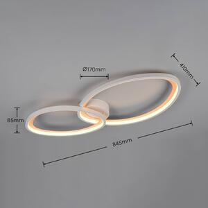 Trio Lighting Stropné LED svetlo Sivo, dĺžka 84 cm, matná biela, kov,, Biela / opálová, Obývacia izba / jedáleň, kov, Stropné svetlo