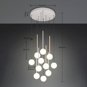 Trio Lighting Závesné svietidlo Firano, farebné, Ø 66 cm, kovové, 11-pl., Viacfarebné, Obývacia izba / jedáleň, kov, Moderný, Závesné svietidlo