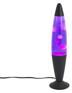 Lávová lampa fialová s bielym voskom vrátane LED - Molten Lava