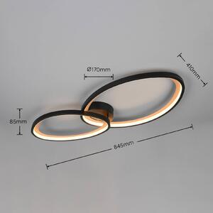 Trio Lighting Stropné LED svetlo Sivo, dĺžka 84 cm, matná čierna, kov,, Čierna, Obývacia izba / jedáleň, kov, Moderný, Stropné svetlo