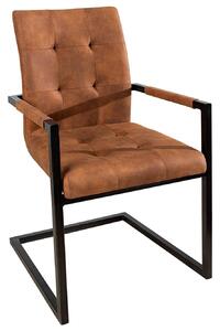 Jedálenská stolička vintage English hnedá s operadlom
