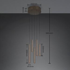 Trio Lighting LED závesné svietidlo Arimato, Ø 35 cm, platinová farba, kov,, Hliník / sivá / zinok, Obývacia izba / jedáleň, kov, Moderný, Závesné svietidlo