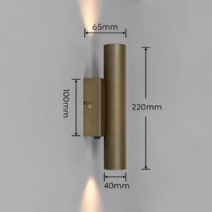 Trio Lighting Nástenné svietidlo Dara, výška 22 cm, platinová farba, kov, 2-pl., Hliník / sivá / zinok, Obývacia izba / jedáleň, kov, Moderný, Nástenné bodové svietidlo