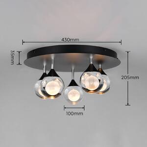 Trio Lighting Stropné LED svetlo Calista, chróm, Ø 43 cm, kov/sklo, 5-pl. žiarovky, Chrómová / strieborná, Obývacia izba / jedáleň, kov, Moderný, Stropné svetlo