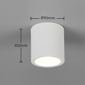Trio Lighting Stropné svietidlo Biscotto, biela matná, Ø 9,5 cm, kov, IP44, Biela / opálová, Obývacia izba / jedáleň, kov, Moderný, Závesné svietidlo