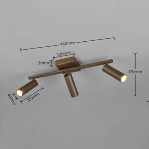 Trio Lighting Stropné bodové svetlo Dara, dĺžka 46 cm, platinovo sfarbený kov, 3-pl., Hliník / sivá / zinok, Obývacia izba / jedáleň, kov, Moderný, Stropné svetlo