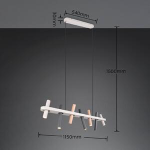 Trio Lighting Závesné svietidlo Terloa, farebné, dĺžka 115 cm, kovová, 7-pl., Viacfarebné, Obývacia izba / jedáleň, kov, Moderný, Závesné svietidlo