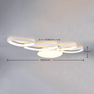 Trio Lighting Stropné LED svetlo Amelio, biele, 102 cm, diaľkové ovládanie, Biela / opálová, Obývacia izba / jedáleň, Plast, Moderný