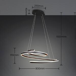 Trio Lighting LED závesné svietidlo Arlington, čierna matná, dĺžka 80 cm, kov,, Čierna, Obývacia izba / jedáleň, kov, Moderný, Závesné svietidlo