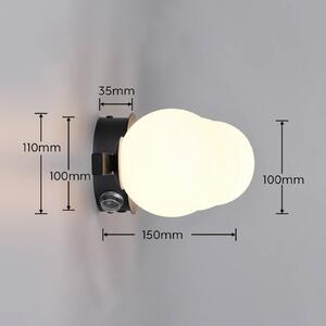 Trio Lighting Nástenné svetlo Alfio, 50 cm, čierna, kov/sklo, IP44, 3-pl., Čierna, Kúpeľňa, kov, Moderný
